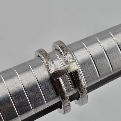 Estate Baguette & Round Colorless Stone Wedding Band  Stack Incomplete Sz 7.5