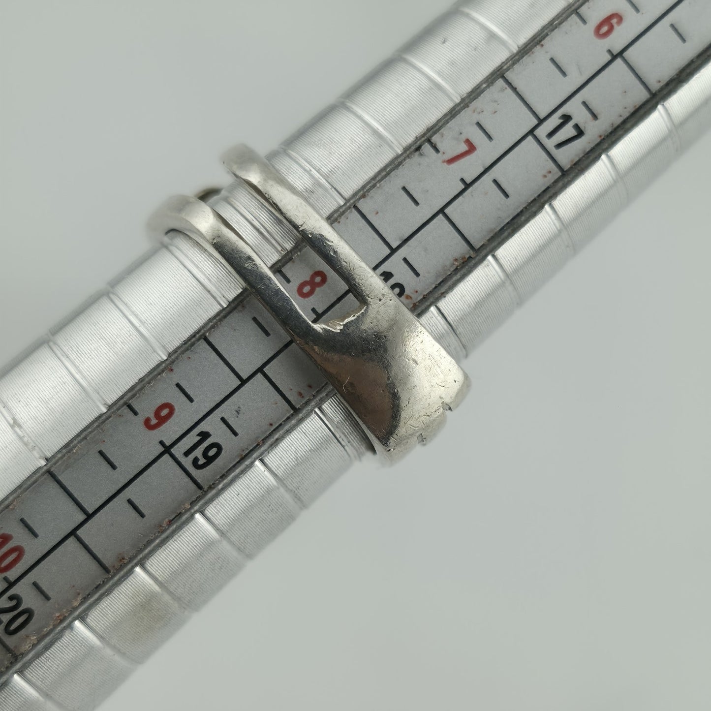 Sterling Silver Ring Mid-Century contemporary Artisan Minimalist Square Stack 8