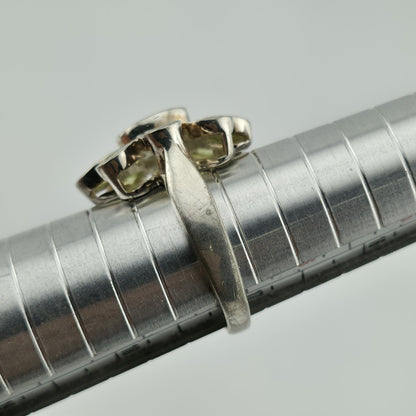 Ring PERIDOT Aquamarine STERLING SILVER 925 ARTISAN JEWELRY Size 6.5