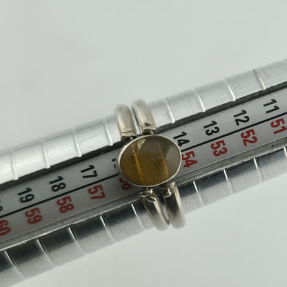 sterling Silver Ring two in one Golden Honey Amber Sky Blue Larimar size 7.5