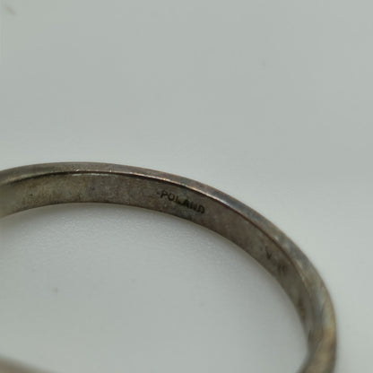 Baltic Amber Sterling Silver Ring Cylindric Stone Geometrical Modernist 6.5