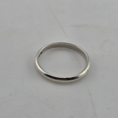 925 Sterling Silver Plain Band Ring Men Women Unisex Wedding Promise Minimal 6.5