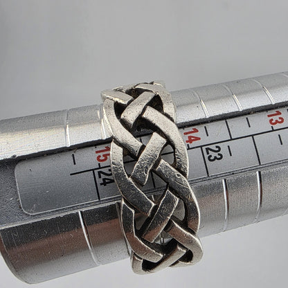 Celtic Tribal Band Ring Solid Sterling Silver 925 Size 14.5