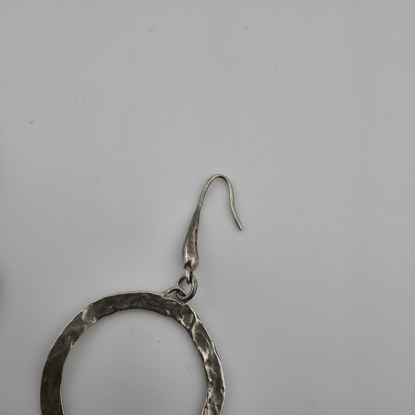 Sterling Silver Earrings Hammered Textured Hoops Dangle Freshwater Pearls 925