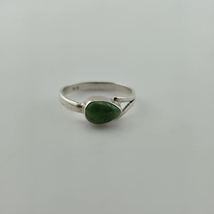 Sterling Silver Green Turquoise Ring Size 8.75 Vintage Style Natural Stone Statement Ring