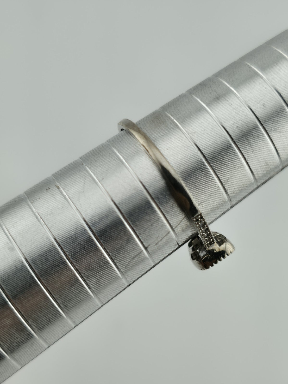 925 Sterling Silver Ring Clear CZ Stone Rectangle Cut Size 10 Stackable