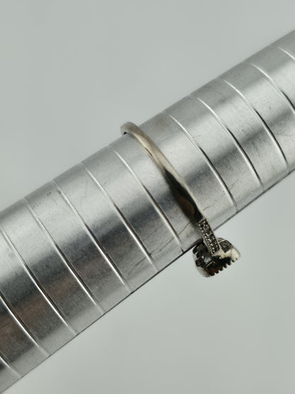 925 Sterling Silver Ring Clear CZ Stone Rectangle Cut Size 10 Stackable