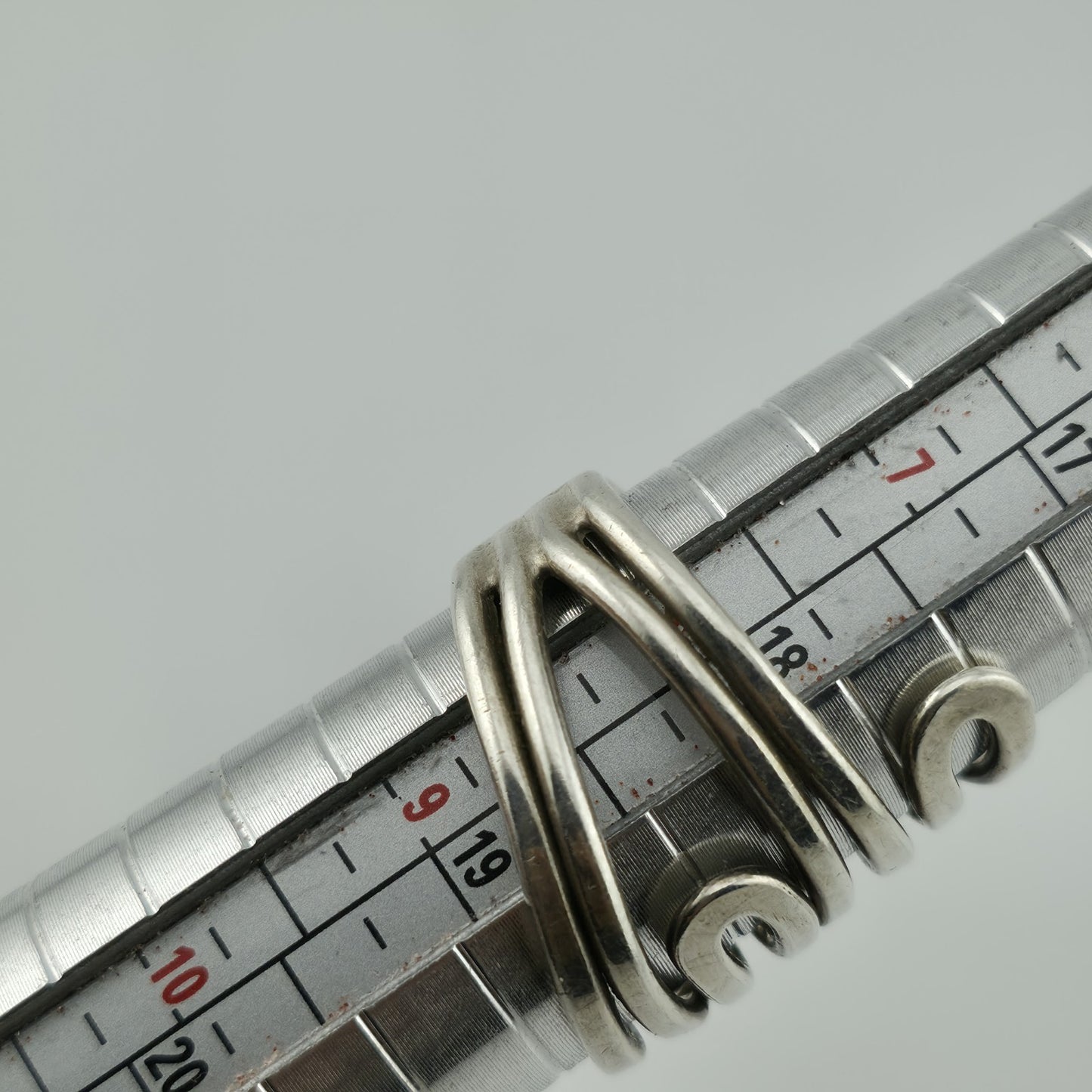 MAZE Ring Sterling Silver Bold MODERN Abstract Loop Wide Art Deco 925 Size 8