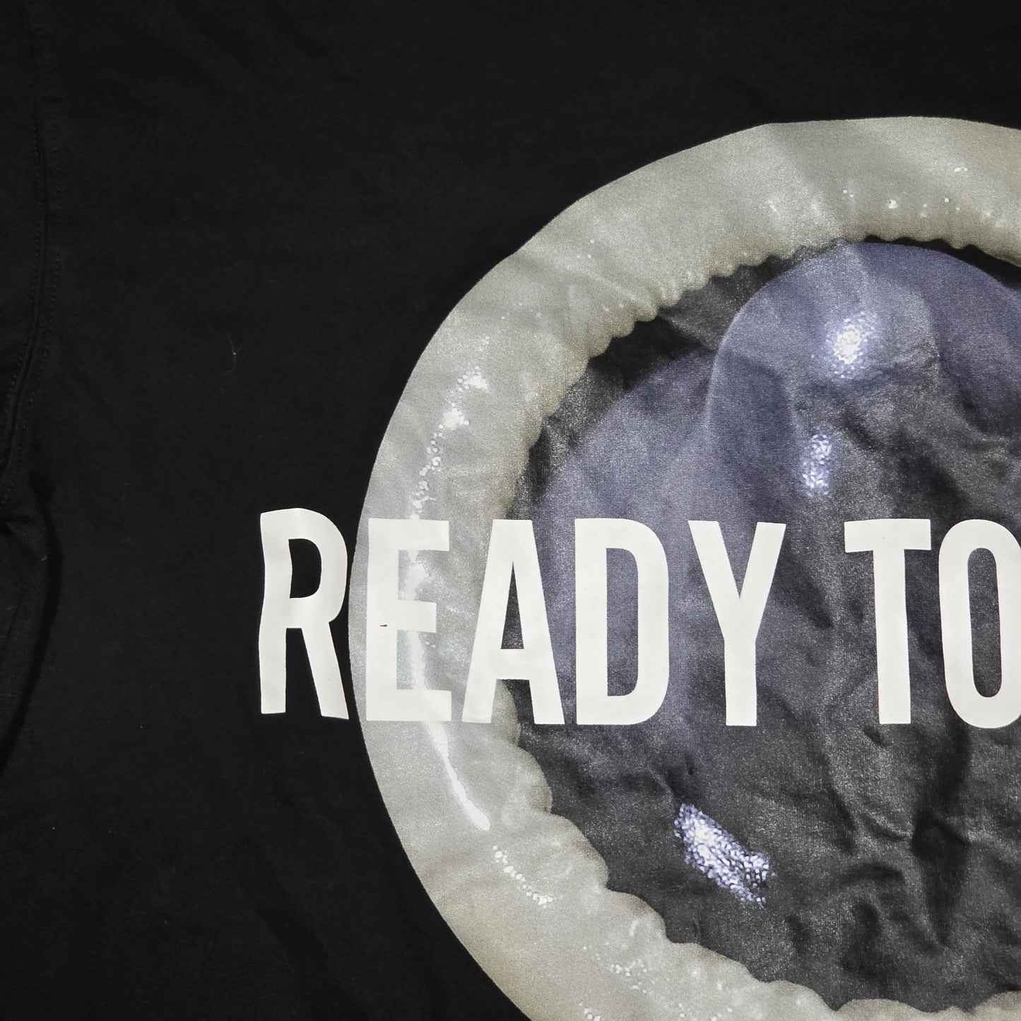 Moschino x H&M Limited Edition Mens Med Shirt Condom Graphic Black Tee Sex Joke