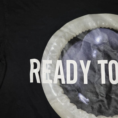 Moschino x H&M Limited Edition Mens Med Shirt Condom Graphic Black Tee Sex Joke