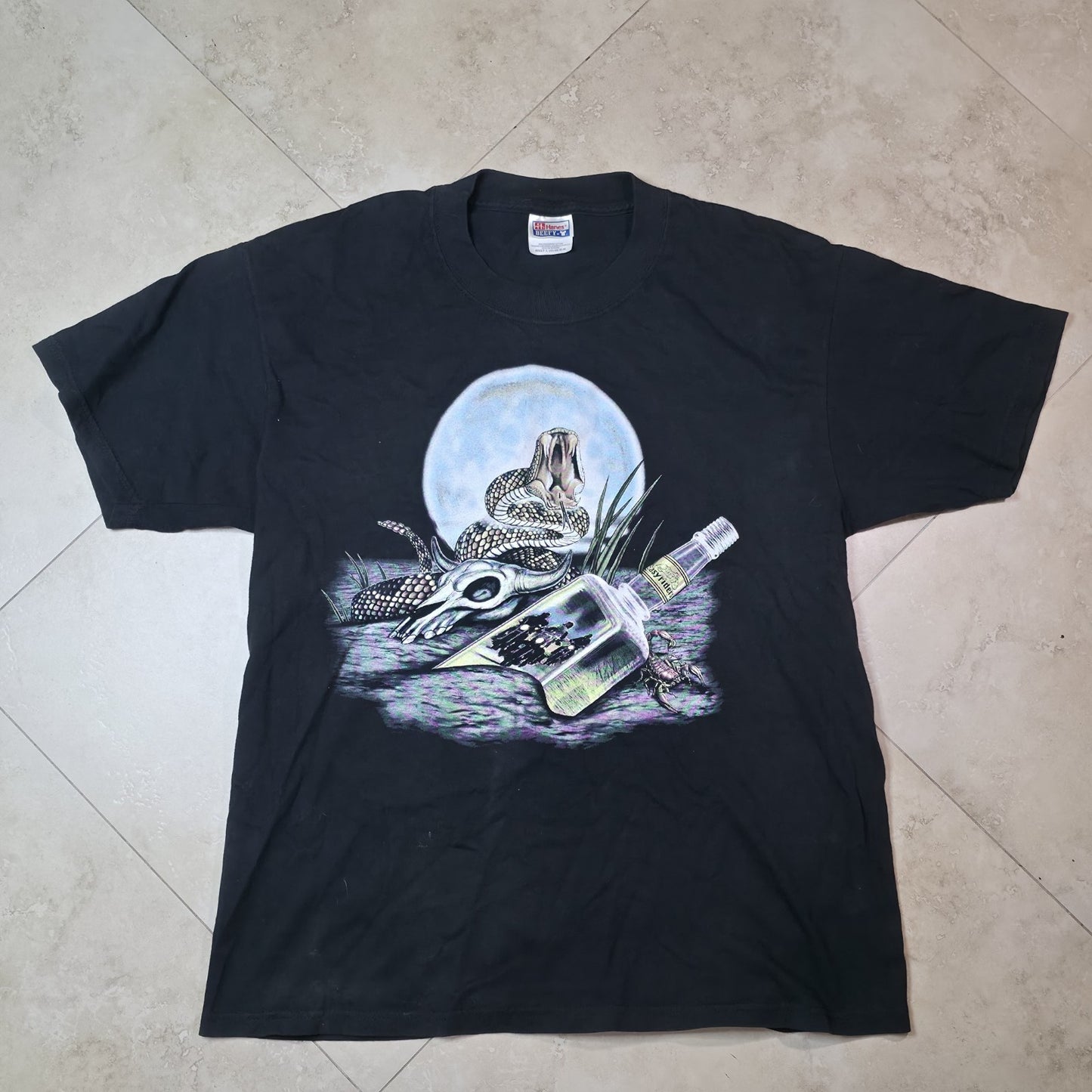 Easy Riders Shirt Mens Black Large Snake Skull Mecklenburg Huntersville NC Vintage