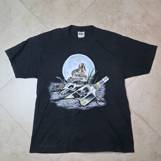 Easy Riders Shirt Mens Black Large Snake Skull Mecklenburg Huntersville NC Vintage