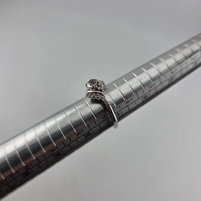 Sterling Silver Ring  925 Size 6.75 White Colorless Stone