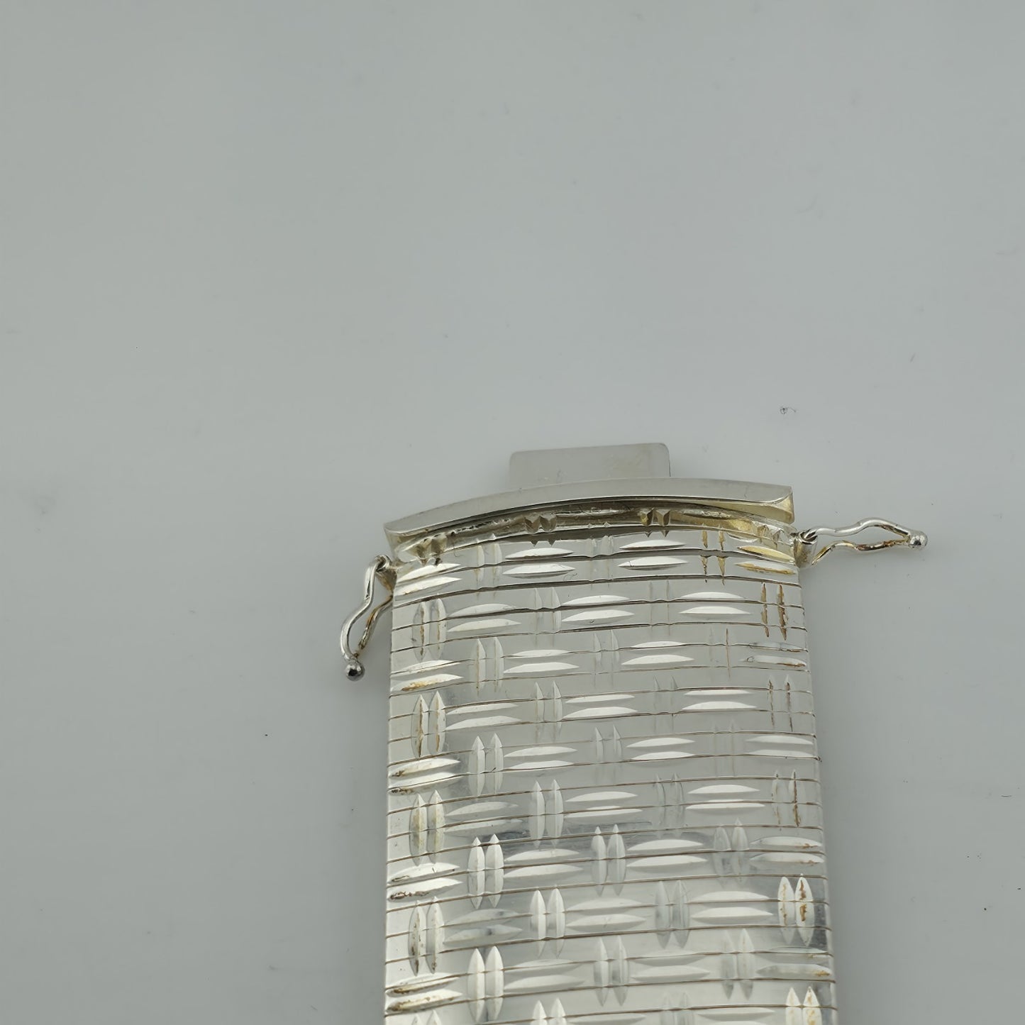 Sterling Silver Bracelet Flexible Diamond Cut Omega 7.5 JTV 925 Italy LIRM