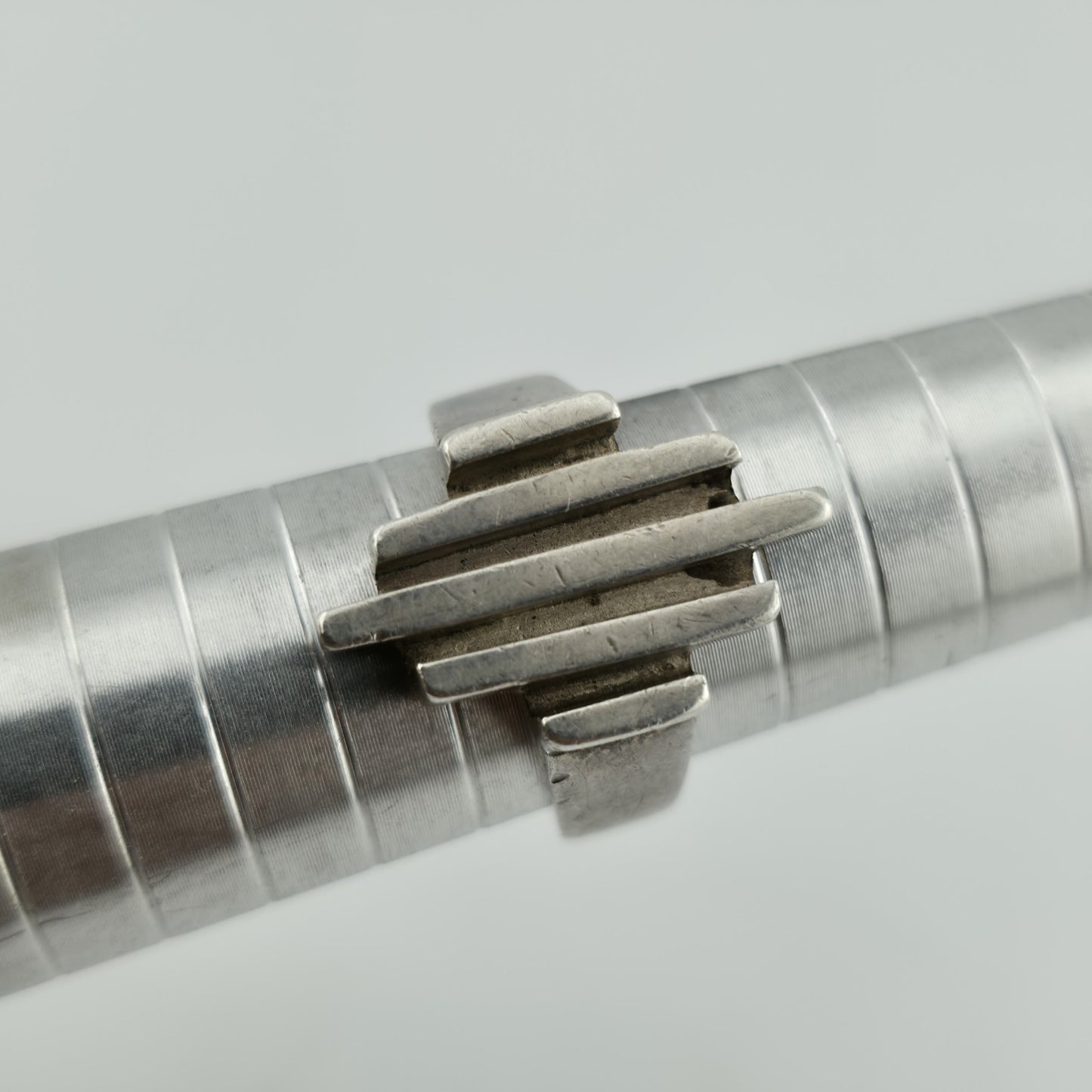 Sterling Silver Ring Mid Century Brutalist Abstract Native M.R Mexico Size 8