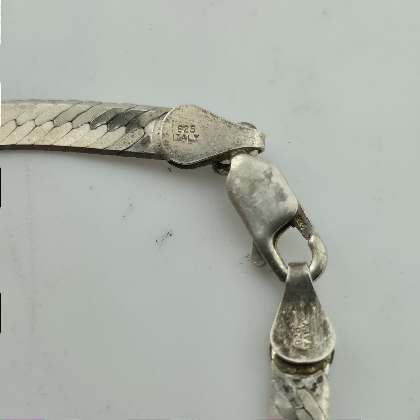 Sterling Silver Herringbone Necklace Solid 925 Italian Chain 18 Inches