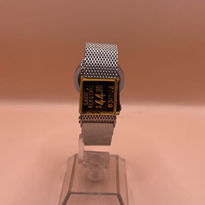 Timex Electric Domed Watch Women 30mm Silver Tone Mesh Band New Battery Vintage