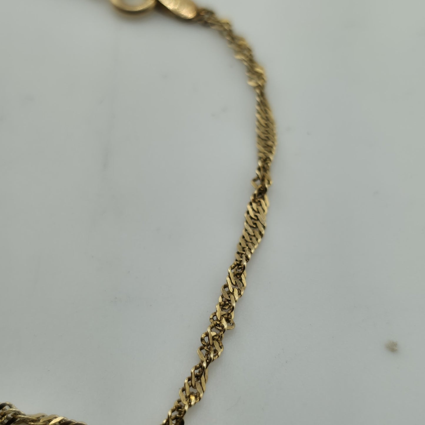 14K Yellow Gold Singapore Chain Bracelet  ITALY 1.8mm 7" Vintage