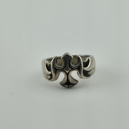 Sterling Silver Ring Gothic Cross Religious  Heavy 10g Size 9.75 Vintage Punk