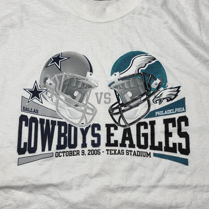 Vintage 2005 Eagles vs Cowboys NFL T-Shirt Men’s XL White Reebok Y2K Football