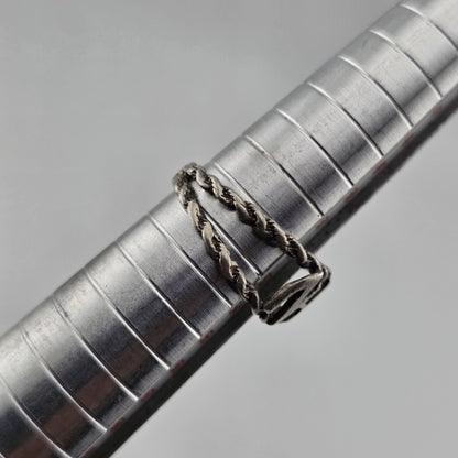 Narcotics Anonymous Sterling Silver Rope Ring  925 NA Size 6.25 Tapered Sober