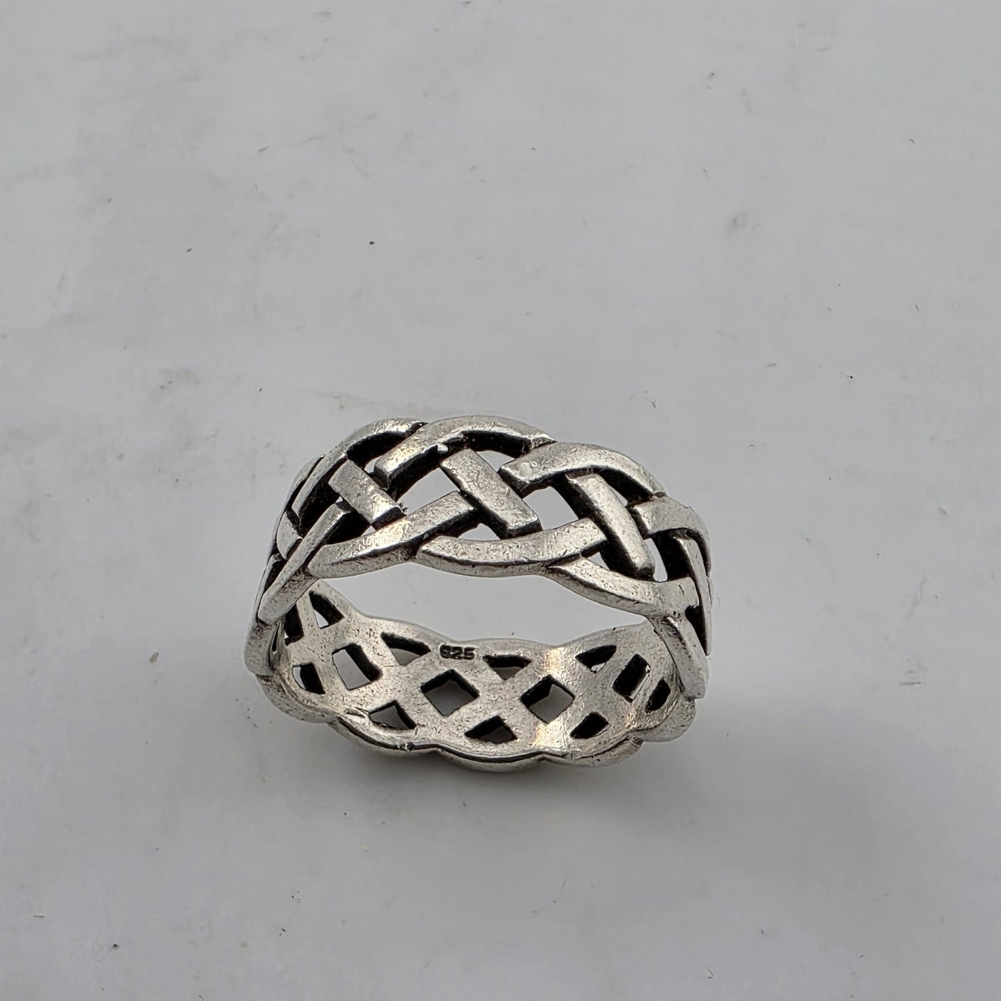 Celtic Tribal Band Ring Solid Sterling Silver 925 Size 14.5