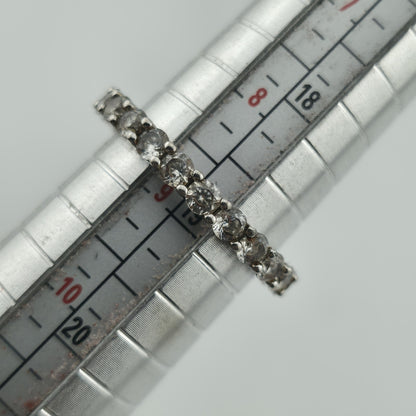 Ring Infinity Sackable Band White Colorless Stone  Cute Jewelry Size 8.75