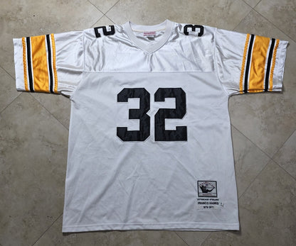 Mitchell & Ness Throwbacks Sewn Stitched Franco Harris #32 White Jersey size 58