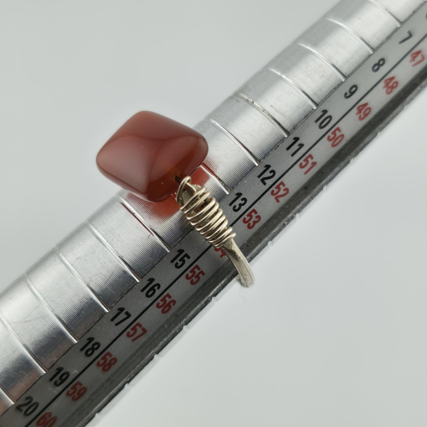 Sterling Silver Ring Carnelian Stone Cocktail Goth size 725