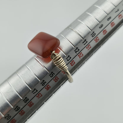 Sterling Silver Ring Carnelian Stone Cocktail Goth size 725
