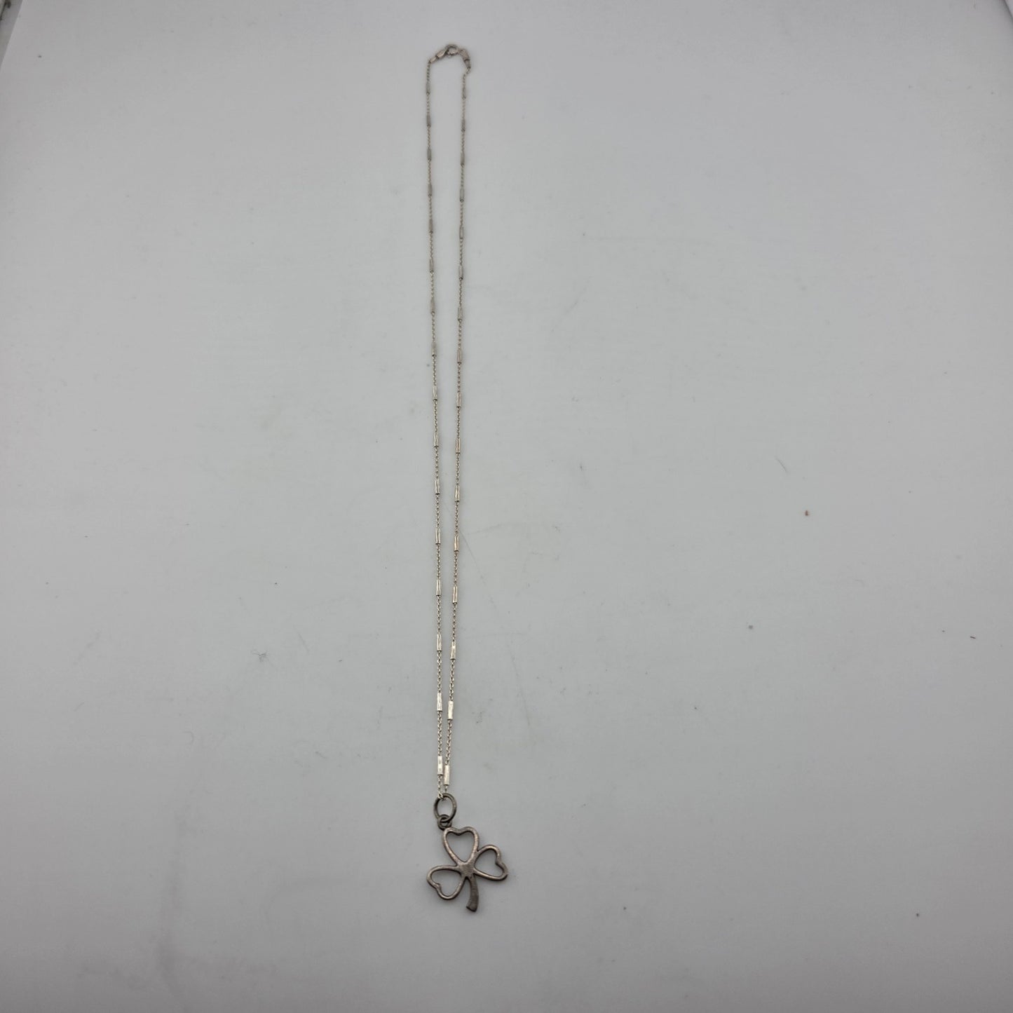 925 Sterling Silver Clover Charm Irish Shamrock Charm Jewelry 20in Chain