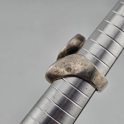 STERLING SILVER Ring MCM MODERN MODERNIST Koppel Abstract SIGNED HEAVY 6.5 VTG