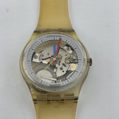 Swatch GK100 Jelly Fish Transparent Gent 34mm 1985 Vintage AG1985 Swiss Watch