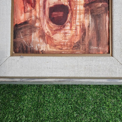 Maux 1959 Oil Painting Framed Abstract Expressionism Mid Century PostWar Art MCM