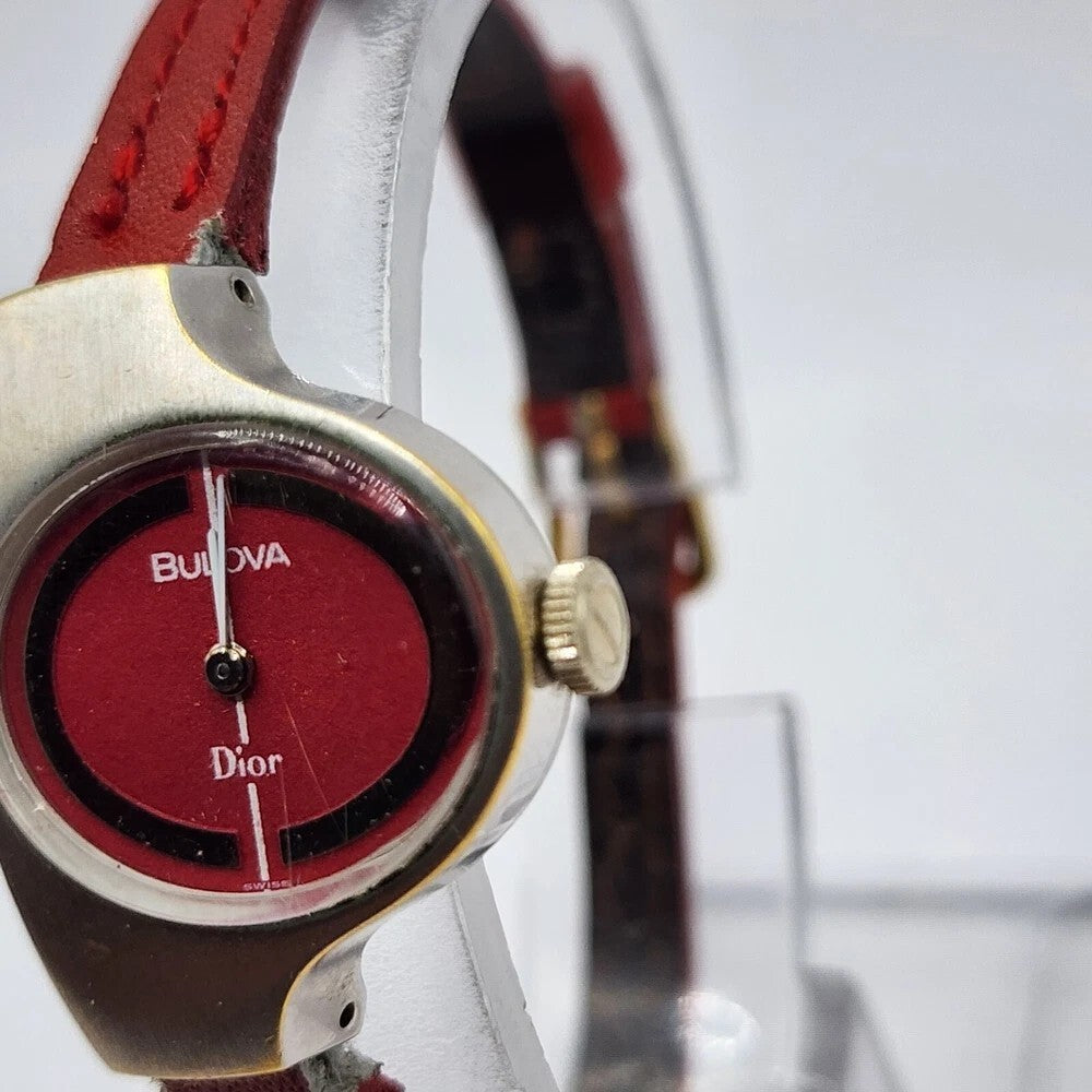 Christian Dior Watch Collaboration Vintage 1970s Ladies Reference 861913 Red