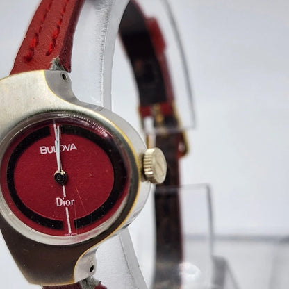 Christian Dior Watch Collaboration Vintage 1970s Ladies Reference 861913 Red