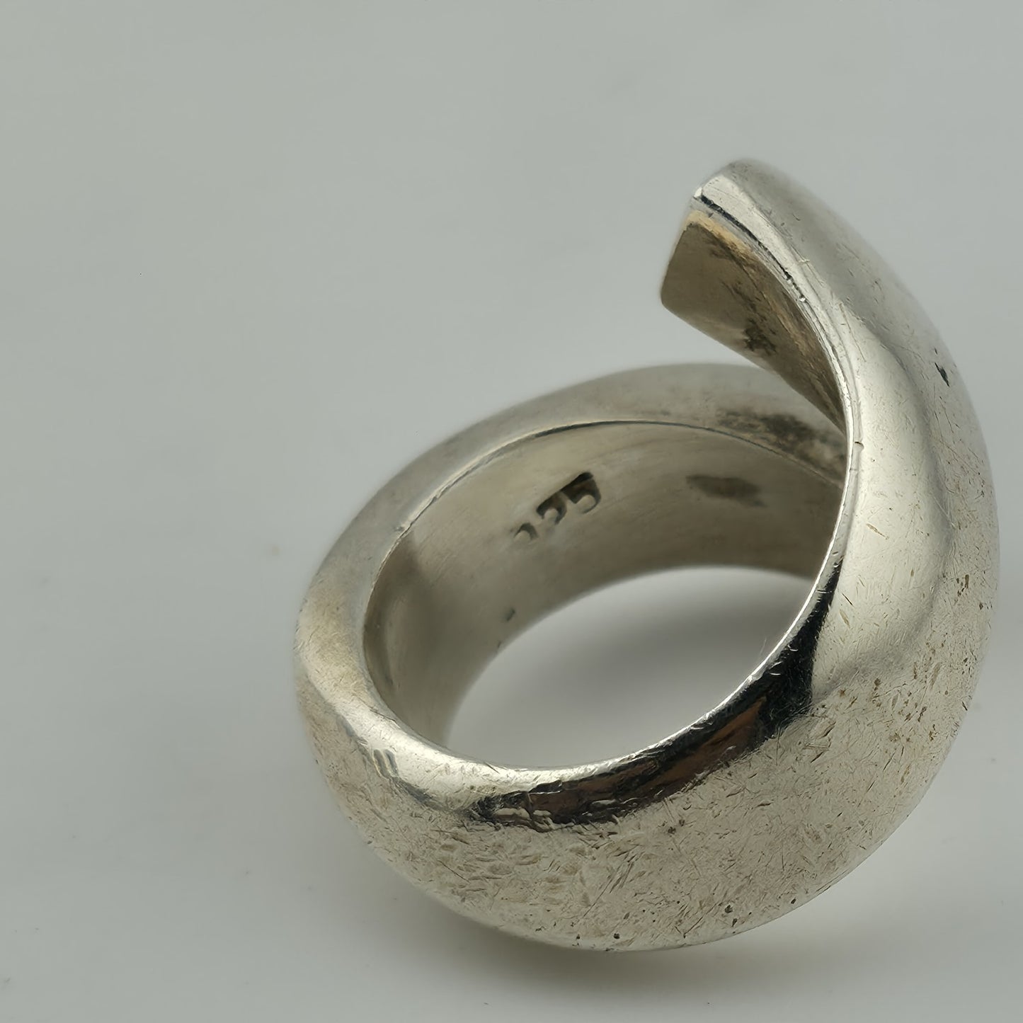 Vintage Ring Sterling Silver Modernist Bypass Size 7 Bold Abstract MCM 925