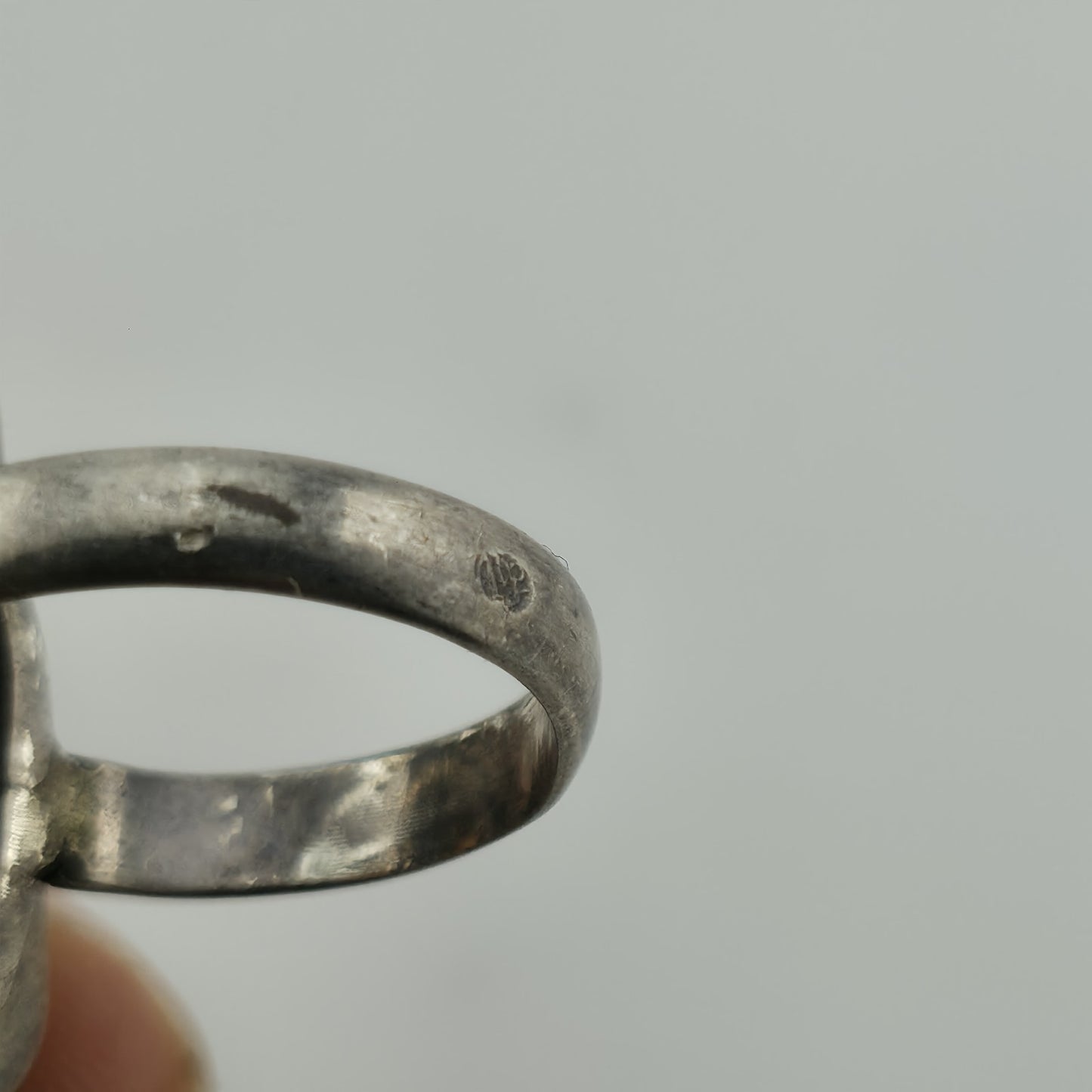 Amber 925 Sterling Silver Ring 7.5 MCM Chunky Teardrop Coffin Vintage Rare