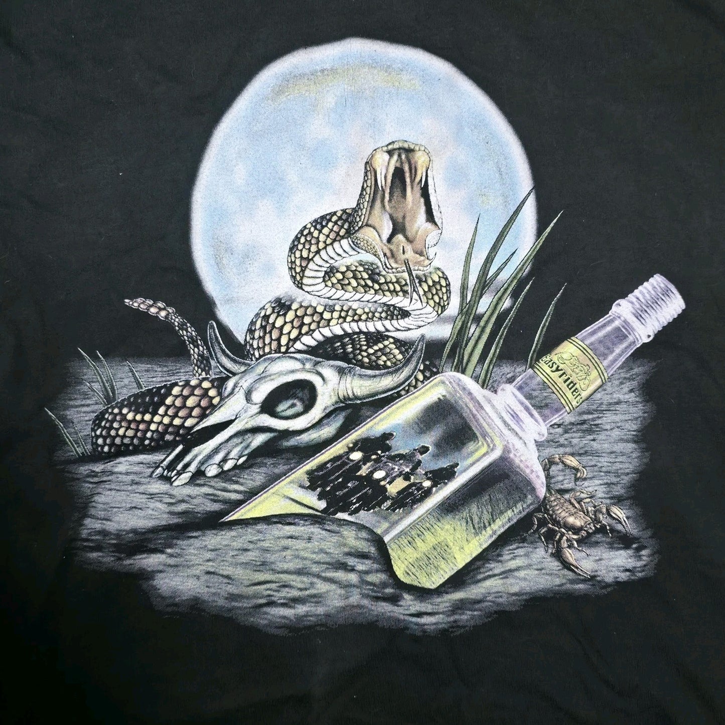 Easy Riders Shirt Mens Black Large Snake Skull Mecklenburg Huntersville NC Vintage
