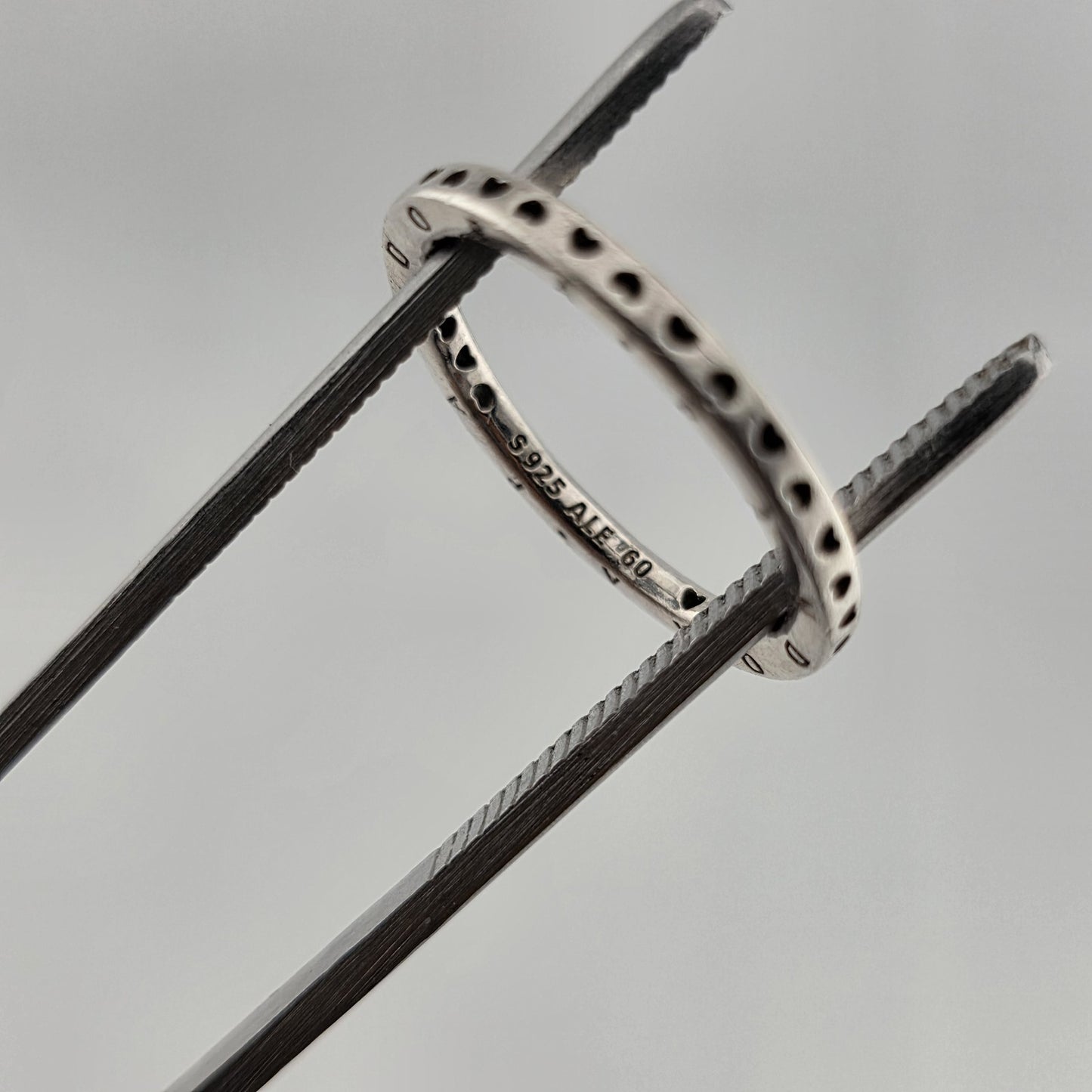 pandora sterling silver ring size 8.75 Hearts Stackable Band ALE 60 925