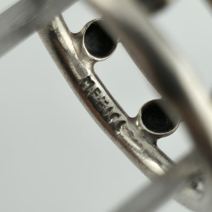 925 Sterling Silver Ring Vintage Mexico Beaded Band Artisan Large Size 11