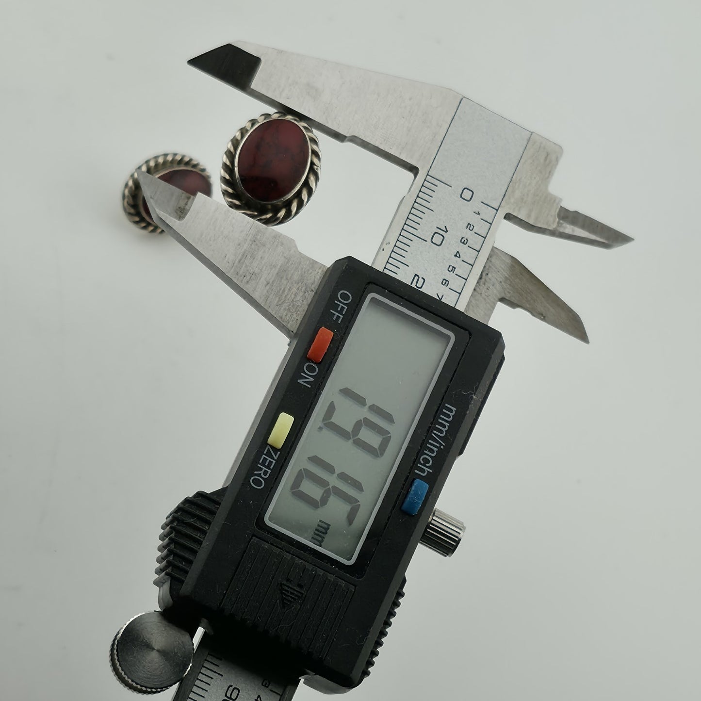 OVAL CARNELION STUD EARRINGS STERLING SILVER 925 MEXICO Vintage