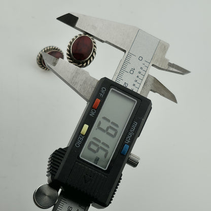 OVAL CARNELION STUD EARRINGS STERLING SILVER 925 MEXICO Vintage