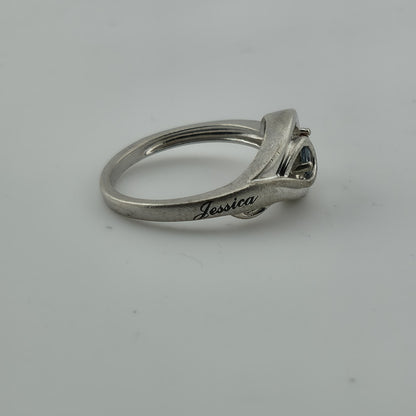 Sterling Silver Ring 925 Blue Topaz Size 7 Personalized Jessica Gianna