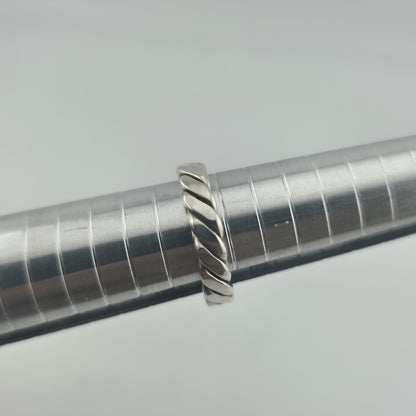 Vintage Mexico 925 Sterling Silver Twisted Rope Band Ring Size 7