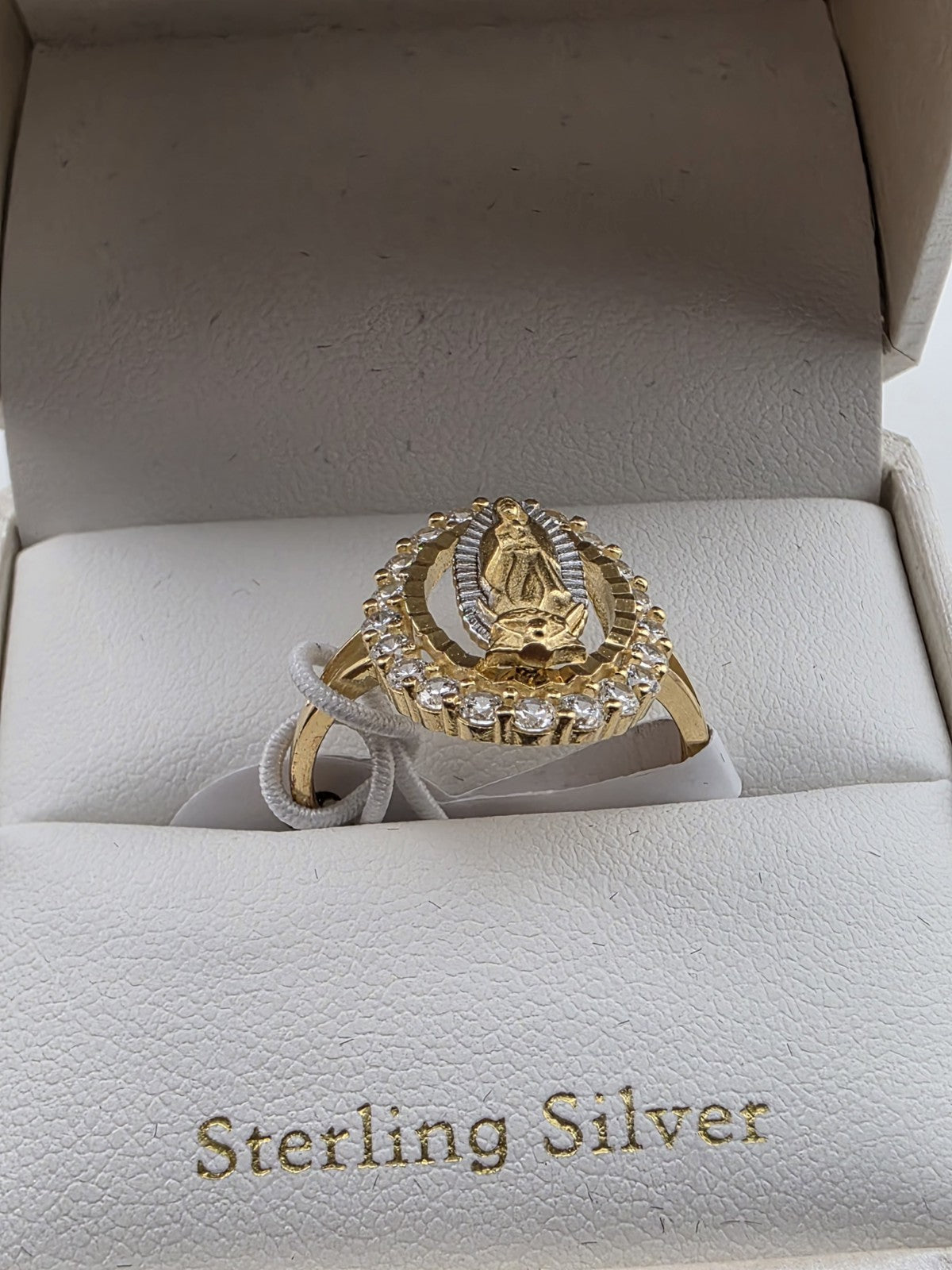 Cynthia Rowley Sterling Silver 925 Madonna Ring 8 Catholic Christian Oval BG New