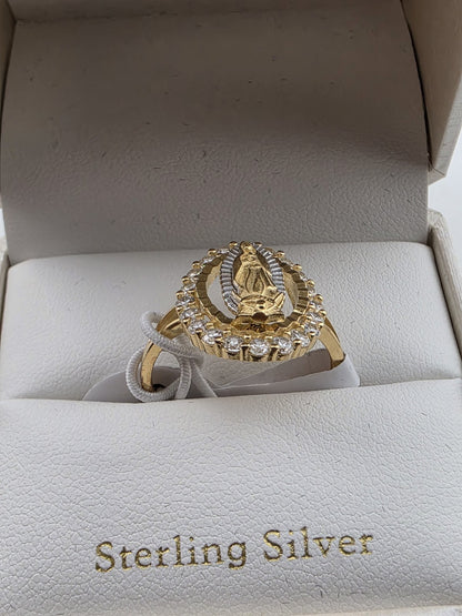 Cynthia Rowley Sterling Silver 925 Madonna Ring 8 Catholic Christian Oval BG New