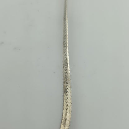 Sterling Silver Herringbone Necklace Solid 925 Italian Chain 18 Inches