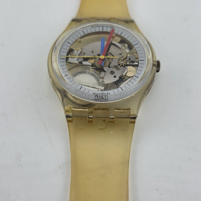 Swatch GK100 Jelly Fish Transparent Gent 34mm 1985 Vintage AG1985 Swiss Watch