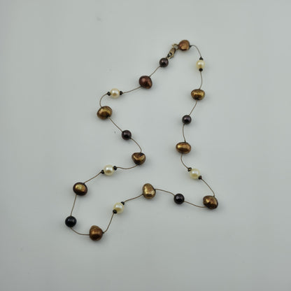 Freshwater Pearls 14K Yellow Gold Filled Necklace Choker  14 inches